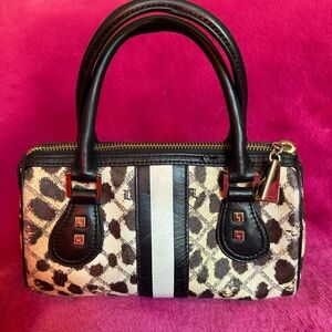 L.A.M.B. Brown and Cream Leopard Print Mini Bag
